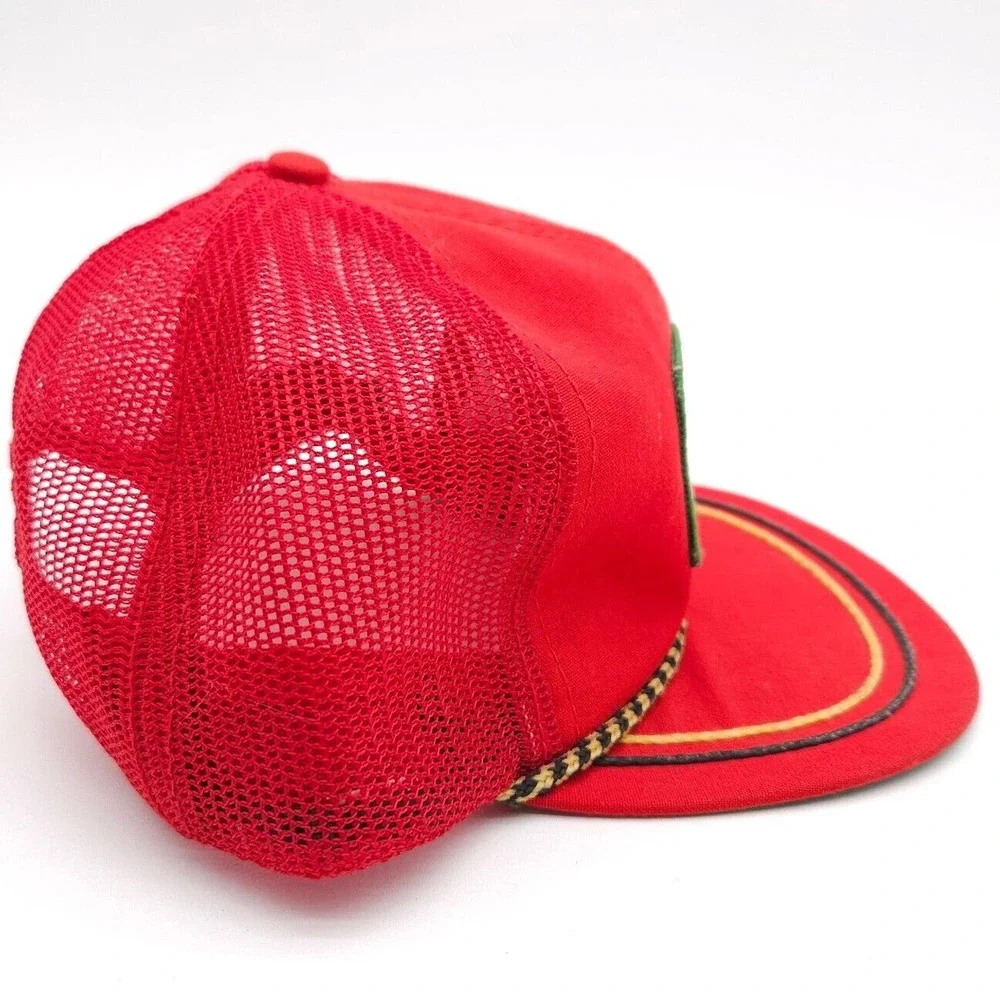 Vintage Country Club Tennis Golf Rope Snapback Mesh‎ Trucker Hat Patch Cap Red